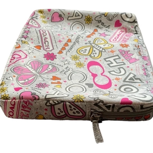 EUC Like new Authentic Coach Poppy Bandana Graffiti Butterfly Laptop Bag - Picture 7 of 8